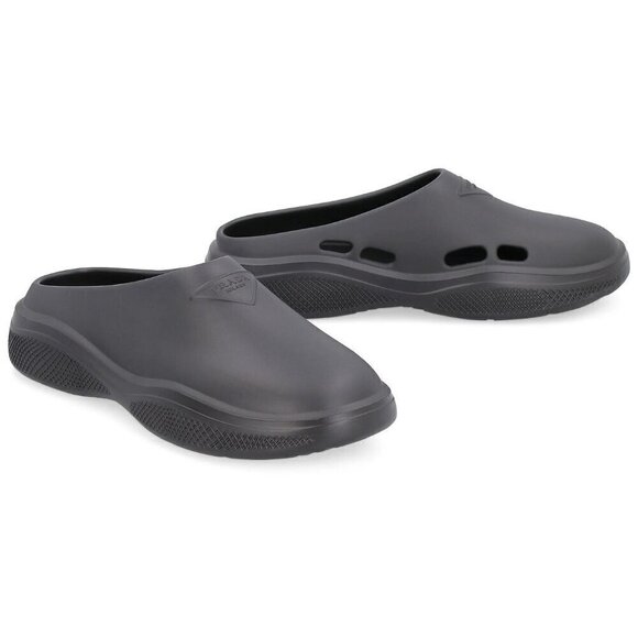 Prada Shoes - NWB Prada Women’s Size US 9 Black Logo Chunky Dad Sandals Mules EU 39